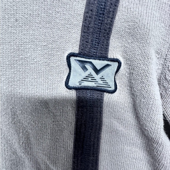 Armani Exchange Beige Full Zip Sweater with Orange Zipper - Picture 4 of 13
